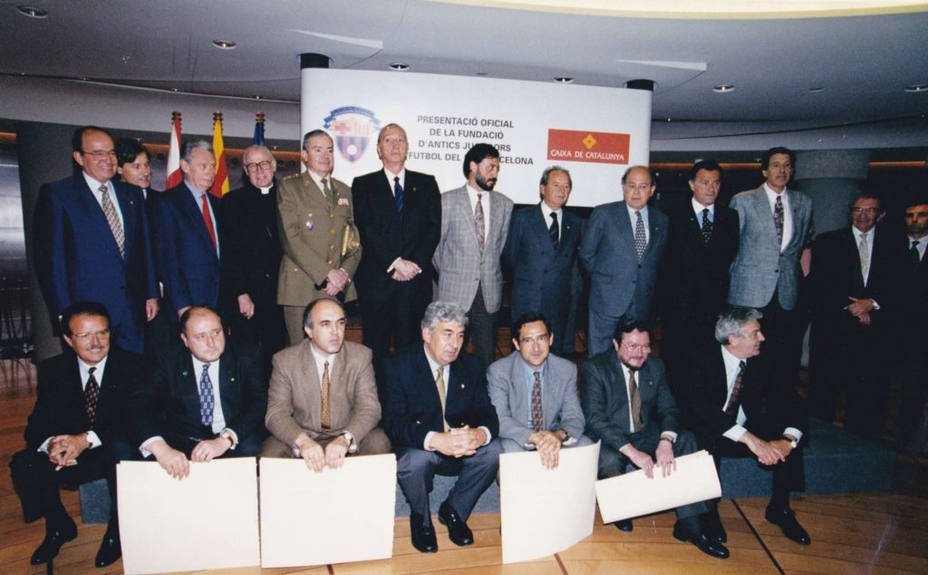 Presentación de la Fundación de Jugadores del FC Barcelona, en 1995