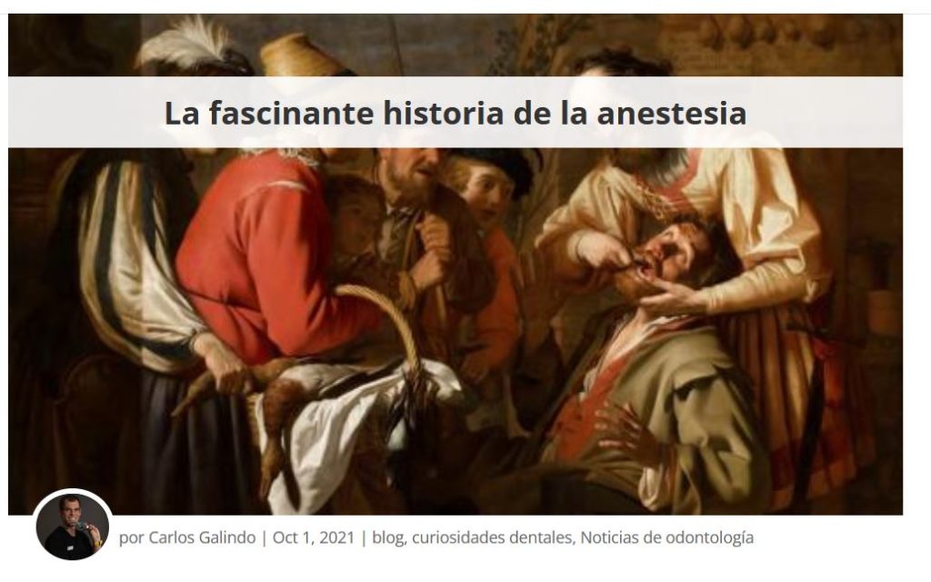 Un artículo del Blog sobre la curiosa historia de la anestesia